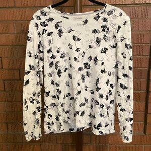 Black and White Floral Shirt